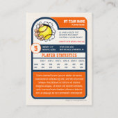 Custom Softball Trading Card, Orange Retro Player コーリングカード (裏面)