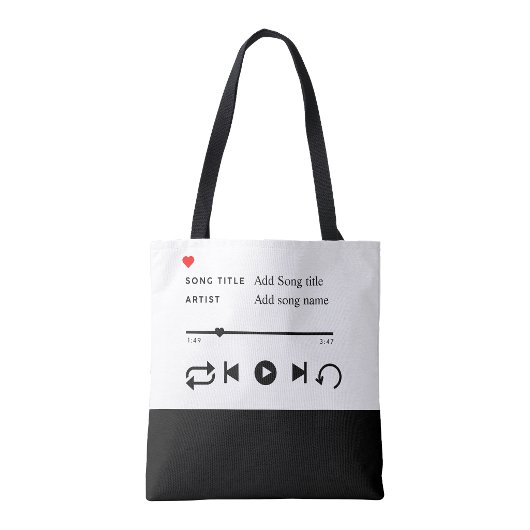Custom Song Title Tote Bag |Personalized Music bag トートバッグ
