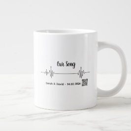 Custom Soundwave Song Code Mug-Personalized Voice  ジャンボコーヒーマグカップ