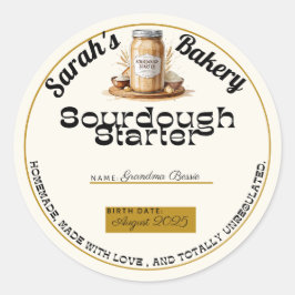 Custom Sourdough Start Small Business Label ラウンドシール
