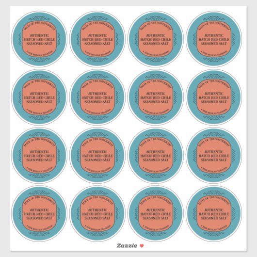 Custom Southwest Style Jar Box Tin Label Set シール (シート)