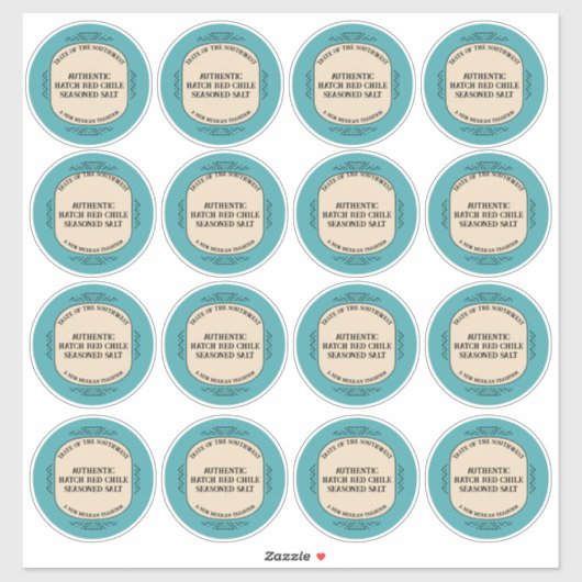 Custom Southwestern Style Jar Box Tin Label Set シール (シート)