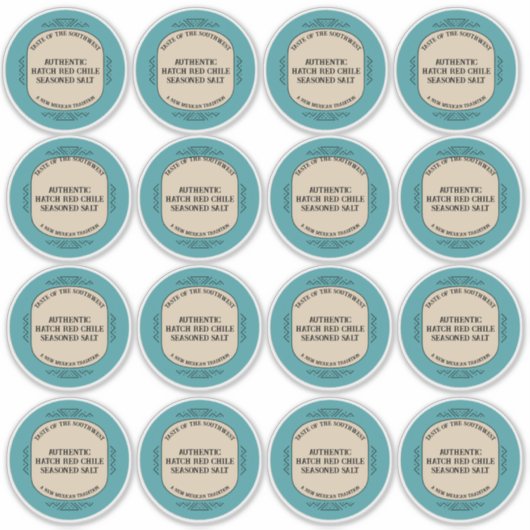 Custom Southwestern Style Jar Box Tin Label Set シール (正面)