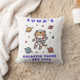 Custom Space Cat Astronaut Decorative Cushion クッション