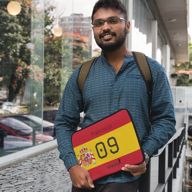 Custom Spain National Soccer Graphic Athlete ラップトップスリーブ (クリエイターアップロード済み)