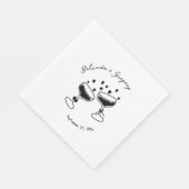 Custom Sparkling Cocktail Cheers Doodles Wedding スタンダードランチョンナプキン (角)