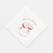 Custom Sparkling Cocktail Cheers Doodles Wedding スタンダードランチョンナプキン (角)