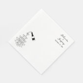 Custom Sparkling Wine Tower Doodles Wedding スタンダードランチョンナプキン (角)