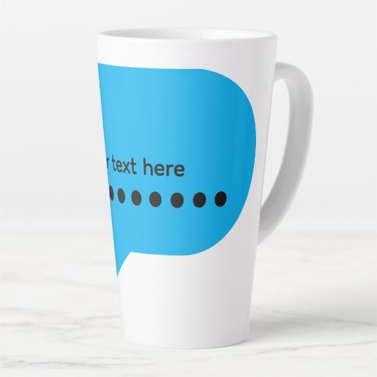 Custom Speech Bubble Design – Personalized Text カフェラテマグ (右アングル)