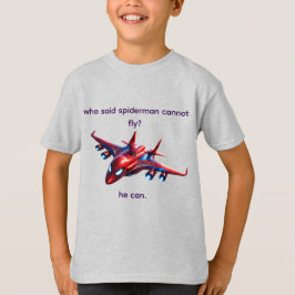 Custom Spiderman Web-Plane Kids Birthday T-Shirt Tシャツ