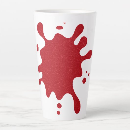 Custom Splash Tomato Red Latte Mug カフェラテマグ (正面)