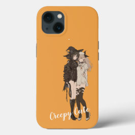 Custom Spooky Beautiful Goth Anime Girl Halloween iPhone 13ケース