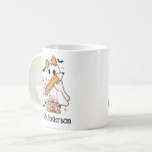 Custom “Spooky Teacher Club” Halloween Cute Ghost  コーヒーマグカップ (正面左)