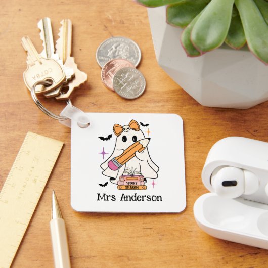 Custom Spooky Teacher Club Halloween Ghost Teacher キーホルダー (デスク)