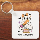 Custom Spooky Teacher Club Halloween Ghost Teacher キーホルダー (正面)