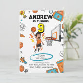 Custom Sport Basketball Birthday 招待状 (スタンド正面)