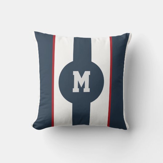 Custom Sports Style Pillow with Initial  クッション (正面)