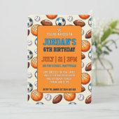 Custom Sports Theme Kids Birthday Invitation 招待状 (スタンド正面)