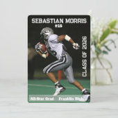 Custom Sports Trading Card Graduation Invitation 招待状 (スタンド正面)