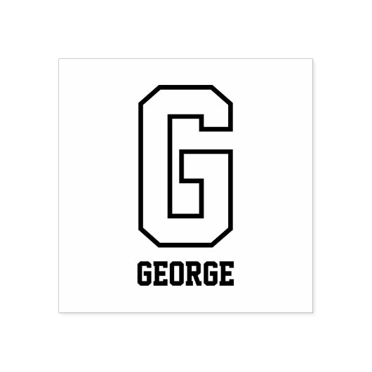 Custom Sporty Personalized Monogram ラバースタンプ (インプリント)