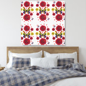 Custom Spring Butterfly Floral Gift  キャンバスプリント (インサイチュ (寝室))