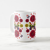 Custom Spring Butterfly Floral Gift  コーヒーマグカップ (正面左)