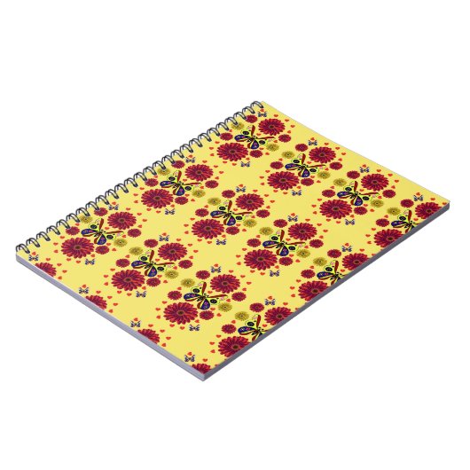 Custom Spring Butterfly Floral Gift  ノートブック (左側)