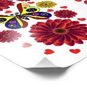 Custom Spring Butterfly Floral Gift  フォトプリント (角)