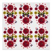 Custom Spring Butterfly Floral Gift ポスター (正面)