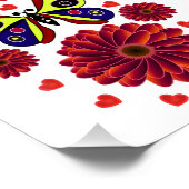 Custom Spring Butterfly Floral Gift ポスター (コーナー)