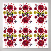 Custom Spring Butterfly Floral Gift ポスター (正面)