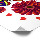 Custom Spring Butterfly Floral Gift ポスター (角)