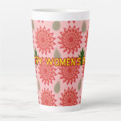 Custom Spring Flower Women's Day Pattern  カフェラテマグ (正面)