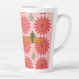 Custom Spring Flower Women's Day Pattern  カフェラテマグ