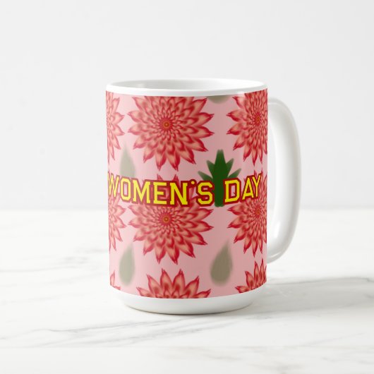 Custom Spring Flower Women's Day Pattern  コーヒーマグカップ (正面右)