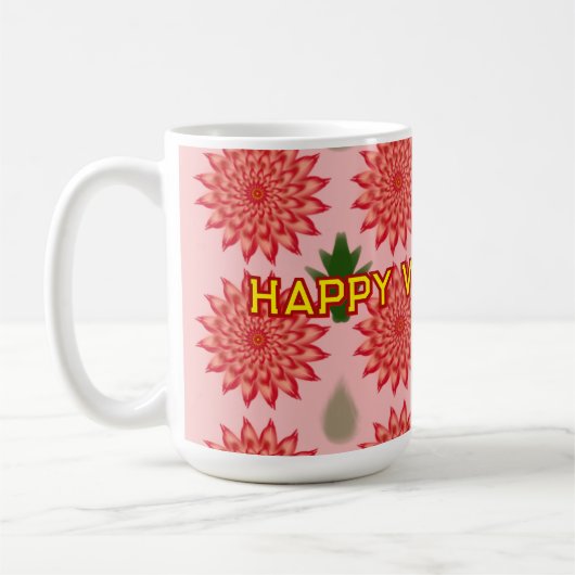 Custom Spring Flower Women's Day Pattern  コーヒーマグカップ (左)