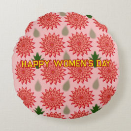 Custom Spring Flower Women's Day PatWrapping Paper ラウンドクッション