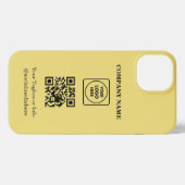 Custom Square Logo QR Code Gold iphone case iPhoneケース (裏面横)