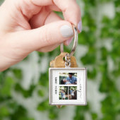 Custom Square Photo Keychain - Your Text Here Gift キーホルダー (手)