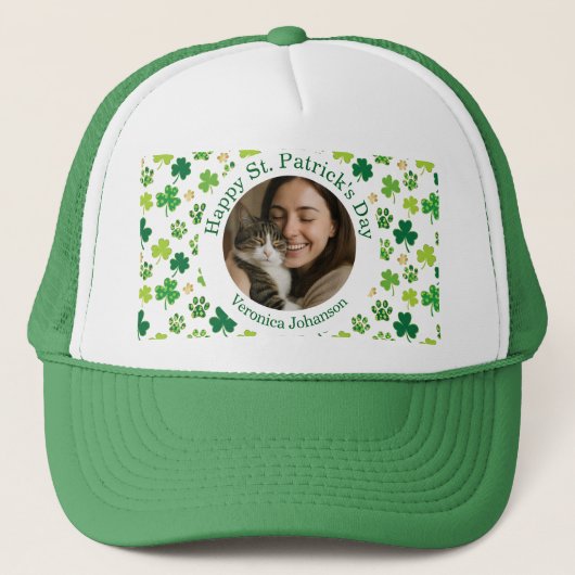Custom St. Patrick’s Day Pet Lover キャップ (正面)