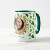 Custom St. Patrick's Day Lucky Cat Photo Mug  マグカップ (正面右)