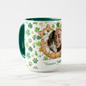 Custom St. Patrick's Day Lucky Cat Photo Mug  マグカップ (正面左)