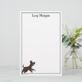 Custom Staffy Lab Cute Dog Art 便箋 (スタンド正面)