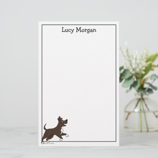Custom Staffy Lab Mix Cute Dog Art 便箋 (スタンド正面)