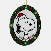 Custom Stained glass effect DOG'S name Christmas  セラミックオーナメント (右)