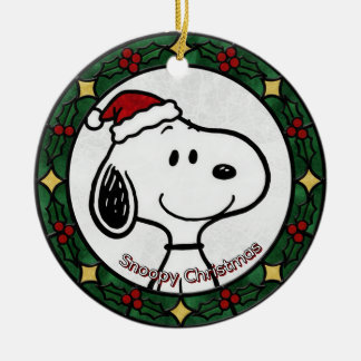 Custom Stained glass effect DOG'S name Christmas  セラミックオーナメント