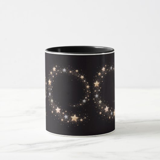 Custom Star Spiral Initials Gift Mug マグカップ (中央)