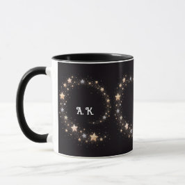Custom Star Spiral Initials Gift Mug マグカップ