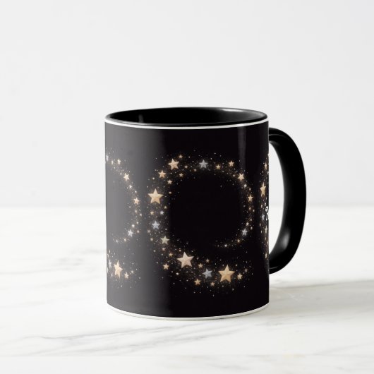 Custom Star Spiral Initials Gift Mug マグカップ (正面右)