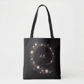 Custom Star Spiral Initials Gift Tote Bag トートバッグ (正面)